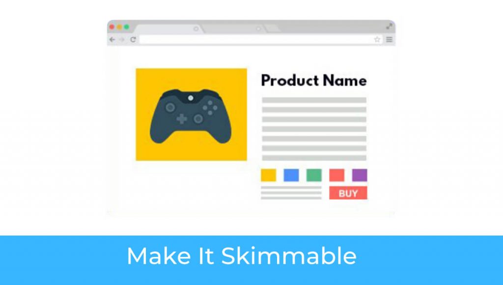 skimmable product descriptions