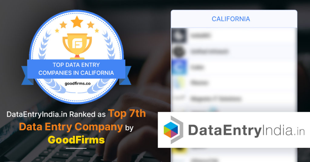 goodfirms top data entry companies in California, DataEntryIndia.in ranks at 7 position