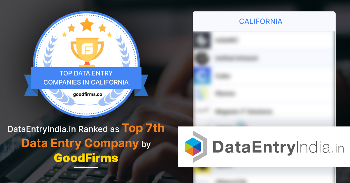 DataEntryIndia.in Ranked as Top 7th Data Entry Company by GoodFirms
